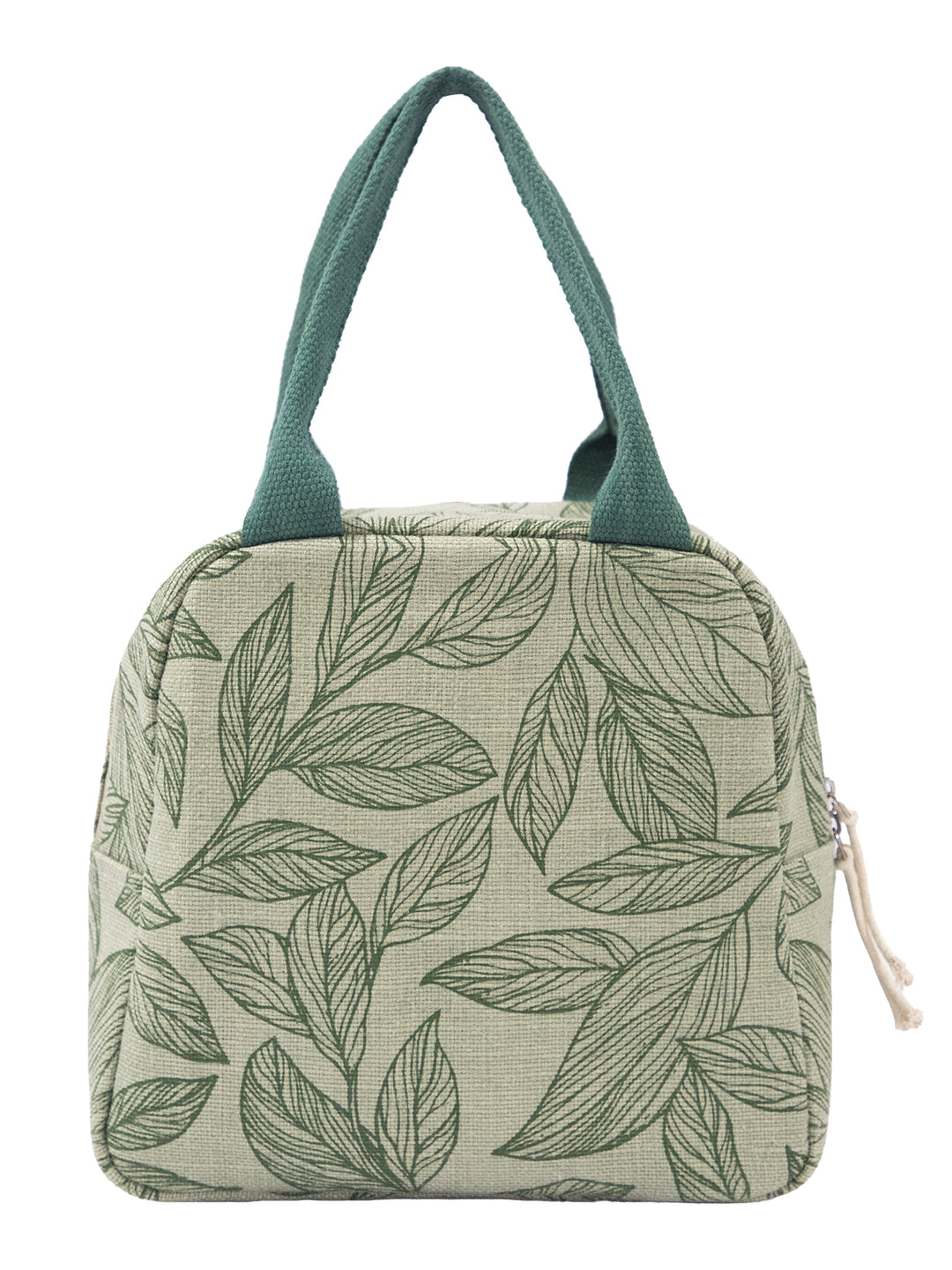 Botanical Print Insulated Jute Canvas Lunch Bag