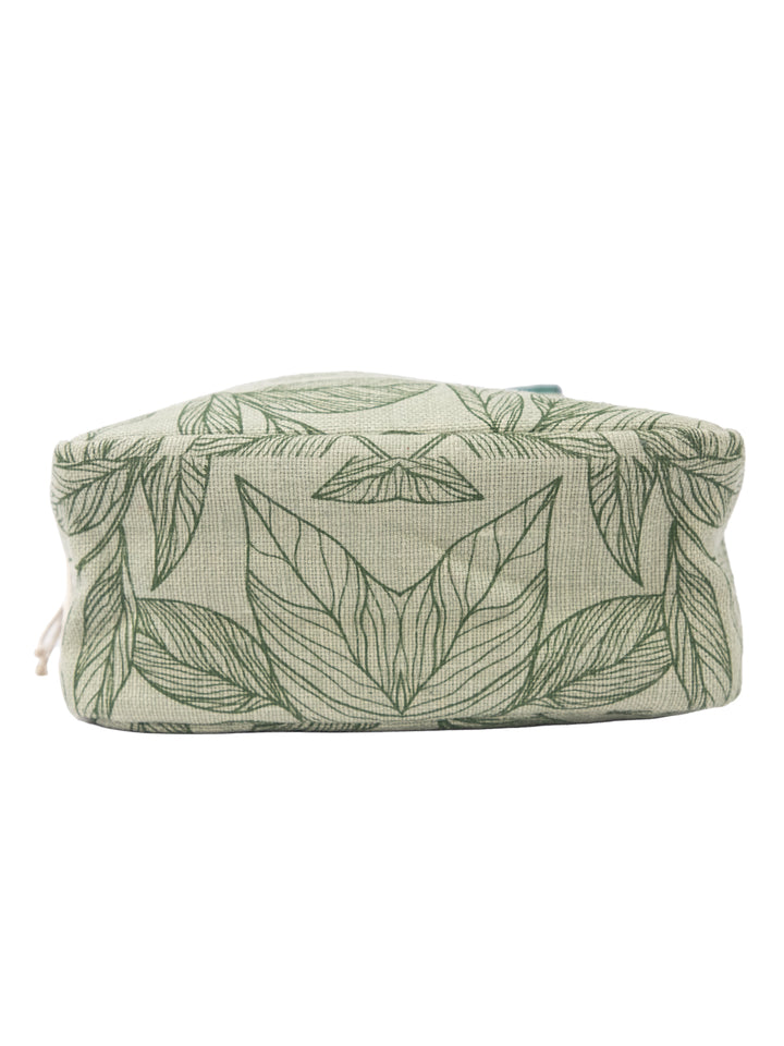 Botanical Print Insulated Jute Canvas Lunch Bag
