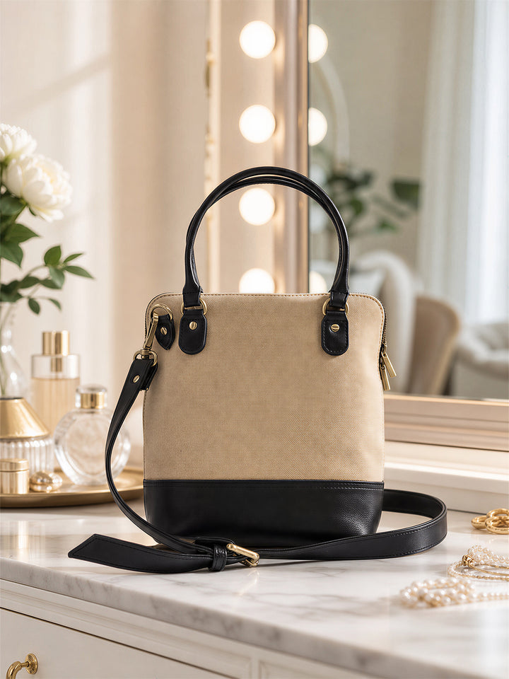 Luxe Washed Jute Leather Sling Bag