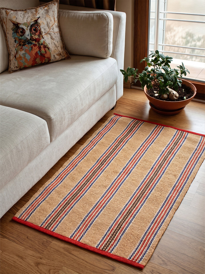 Nautical Wave Stripe Jute Rug
