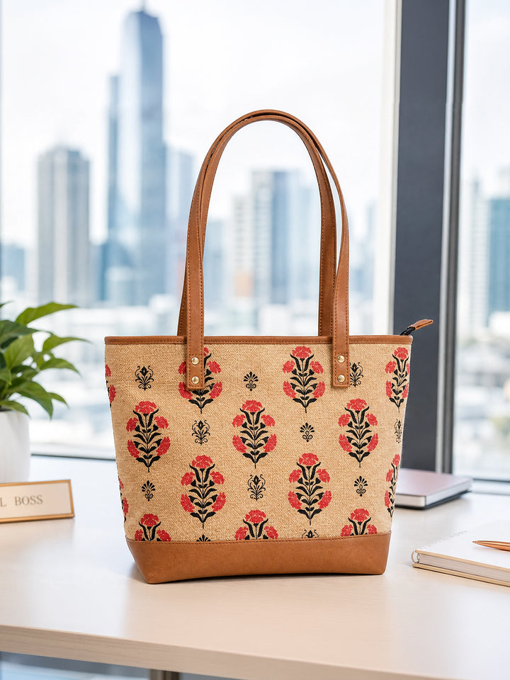 Blossom Block Print Tote Bag
