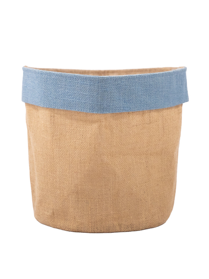Sky Blue Cuff Jute Planter