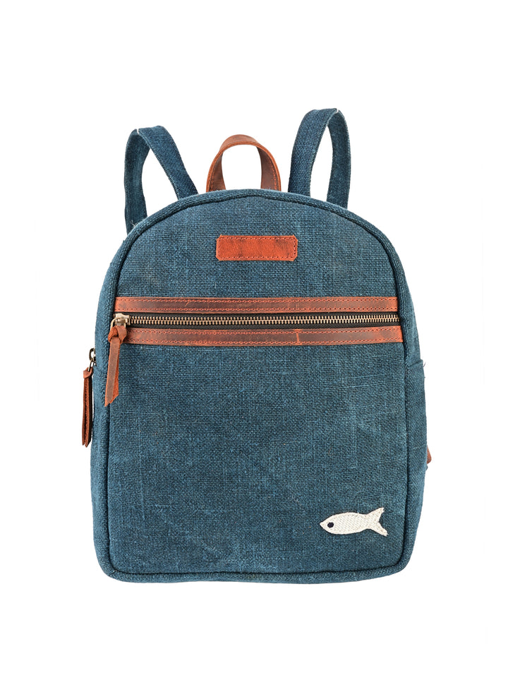 Indigo Voyager Washed Jute Backpack