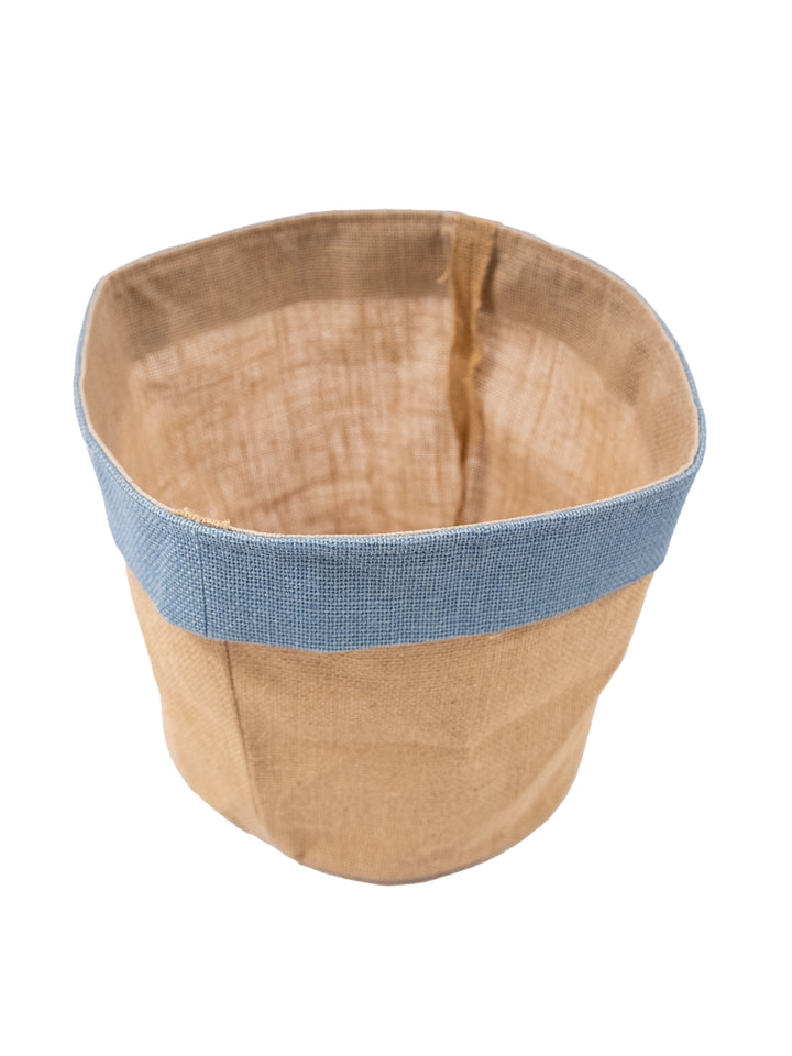Sky Blue Cuff Jute Planter