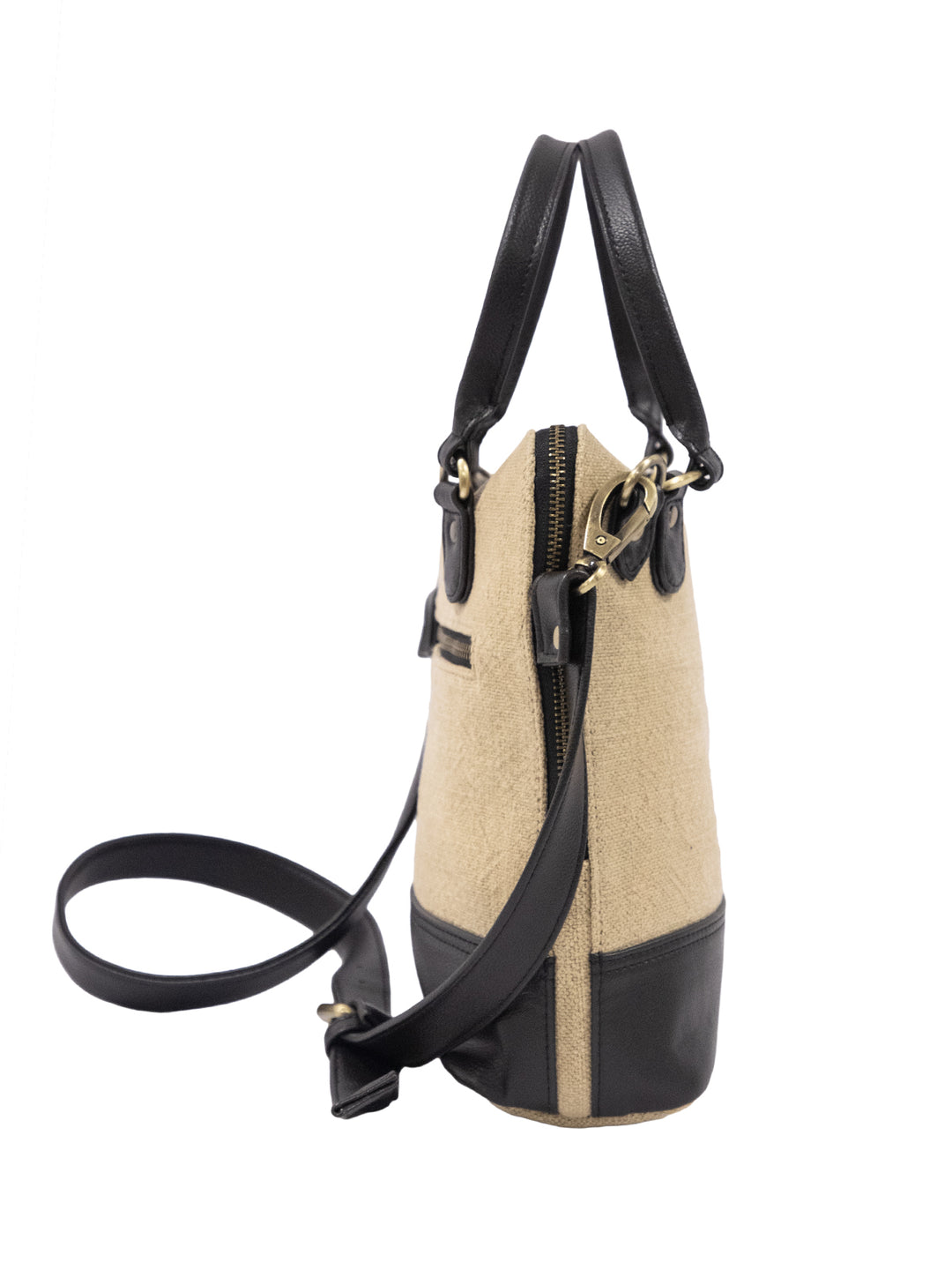 Luxe Washed Jute Leather Sling Bag
