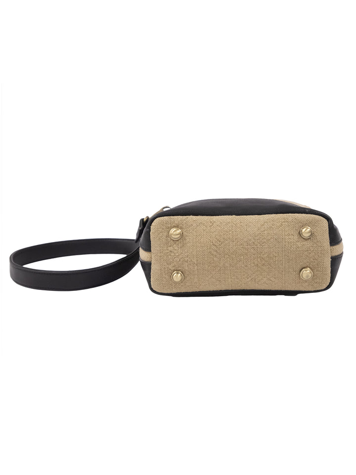 Luxe Washed Jute Leather Sling Bag