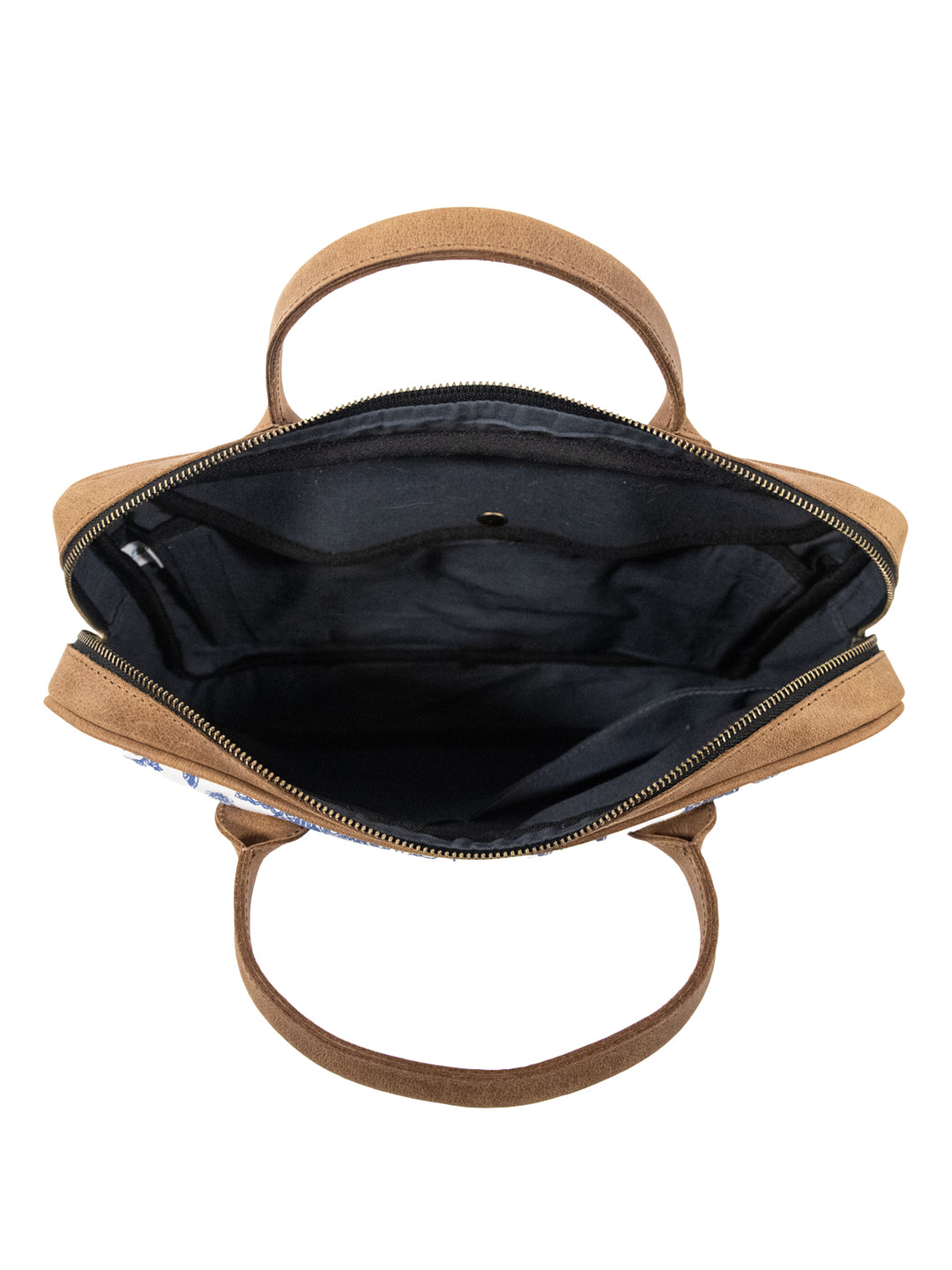 Blue Floral Canvas Laptop Bag