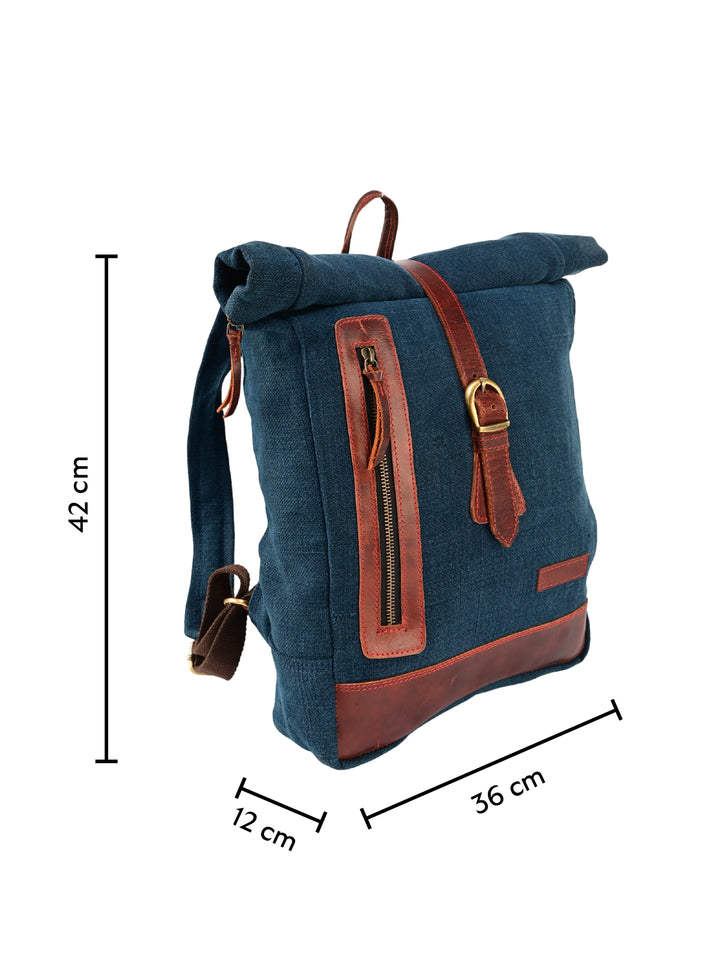 Navy Roll-Top Adventure Backpack