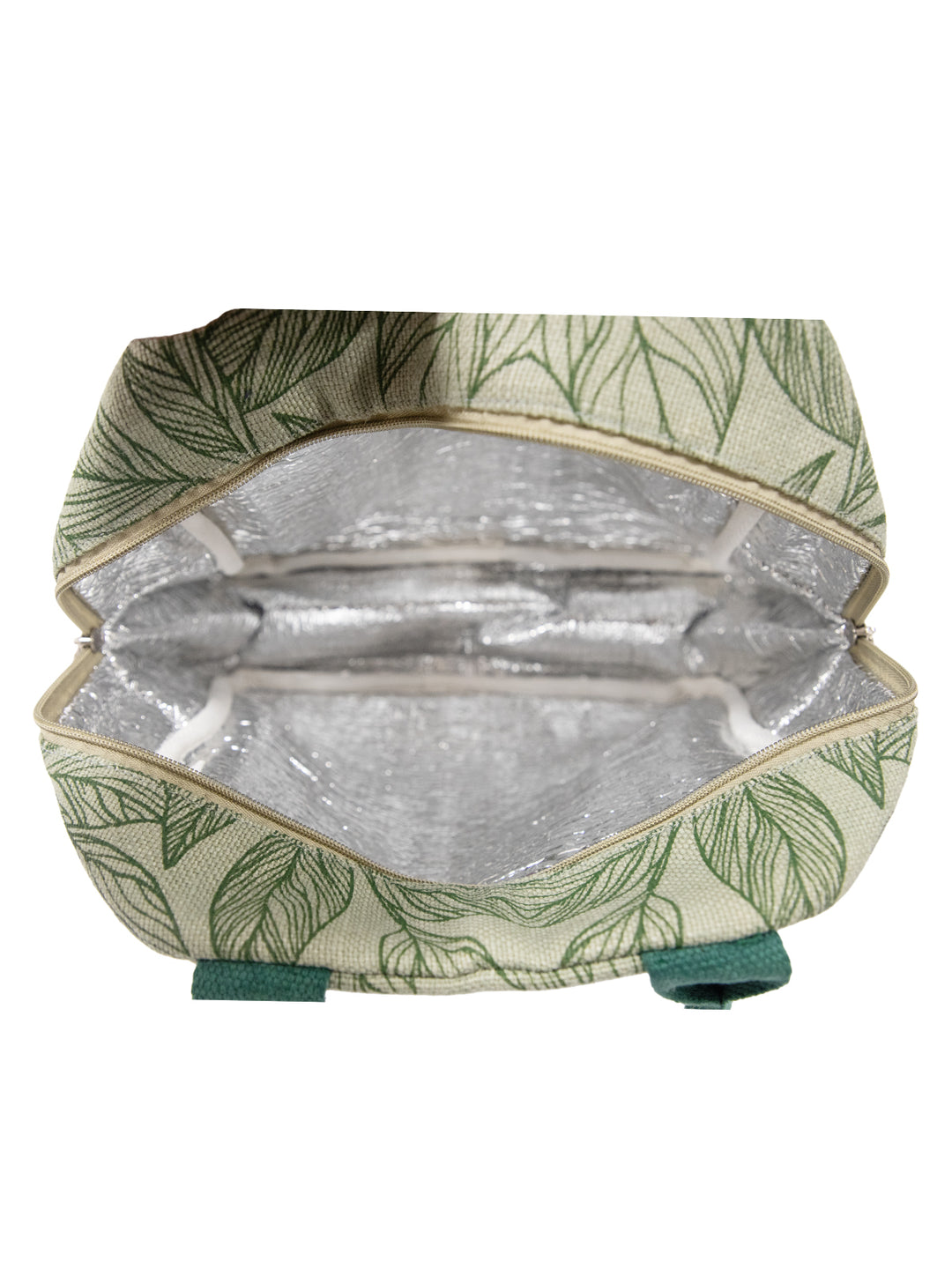 Botanical Print Insulated Jute Canvas Lunch Bag