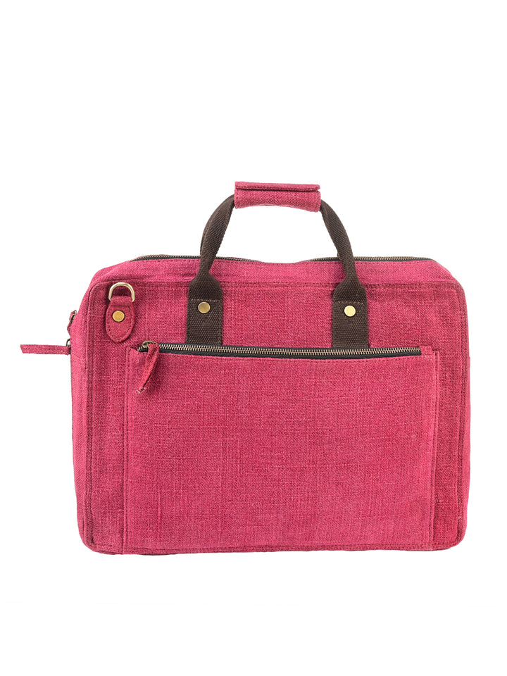 Berry Bloom Washed Jute Laptop Bag