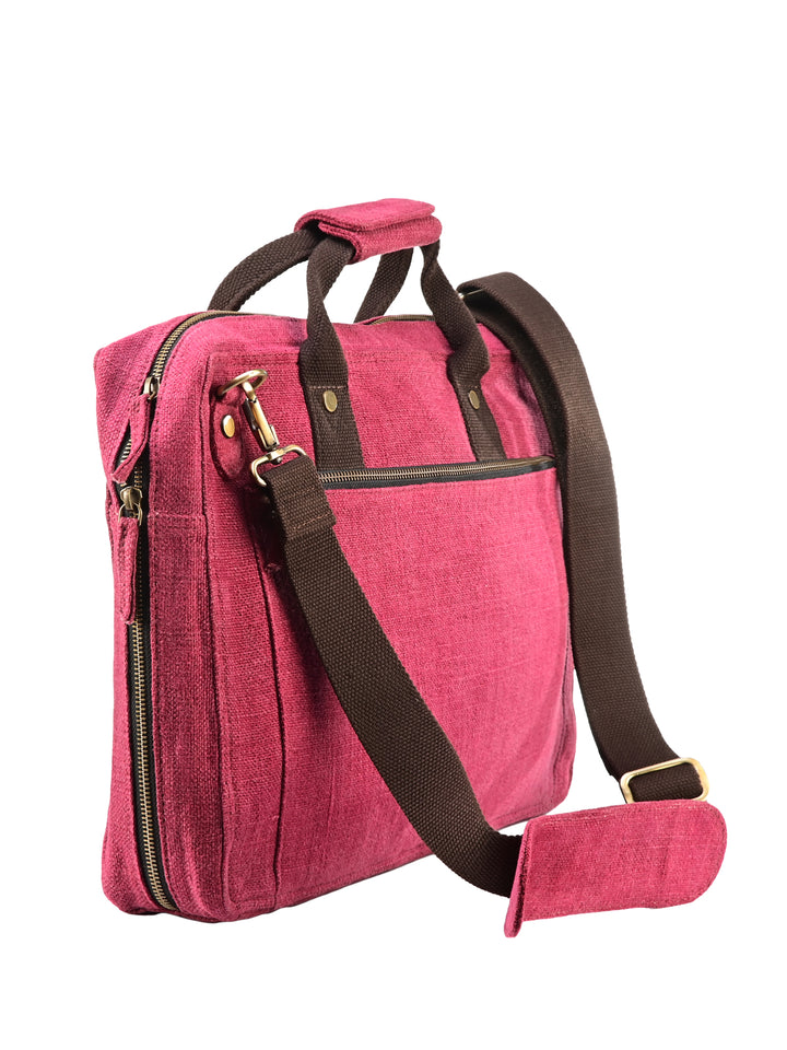 Berry Bloom Washed Jute Laptop Bag