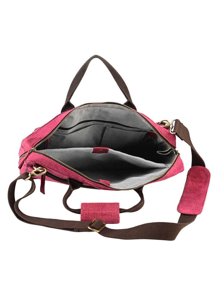 Berry Bloom Washed Jute Laptop Bag