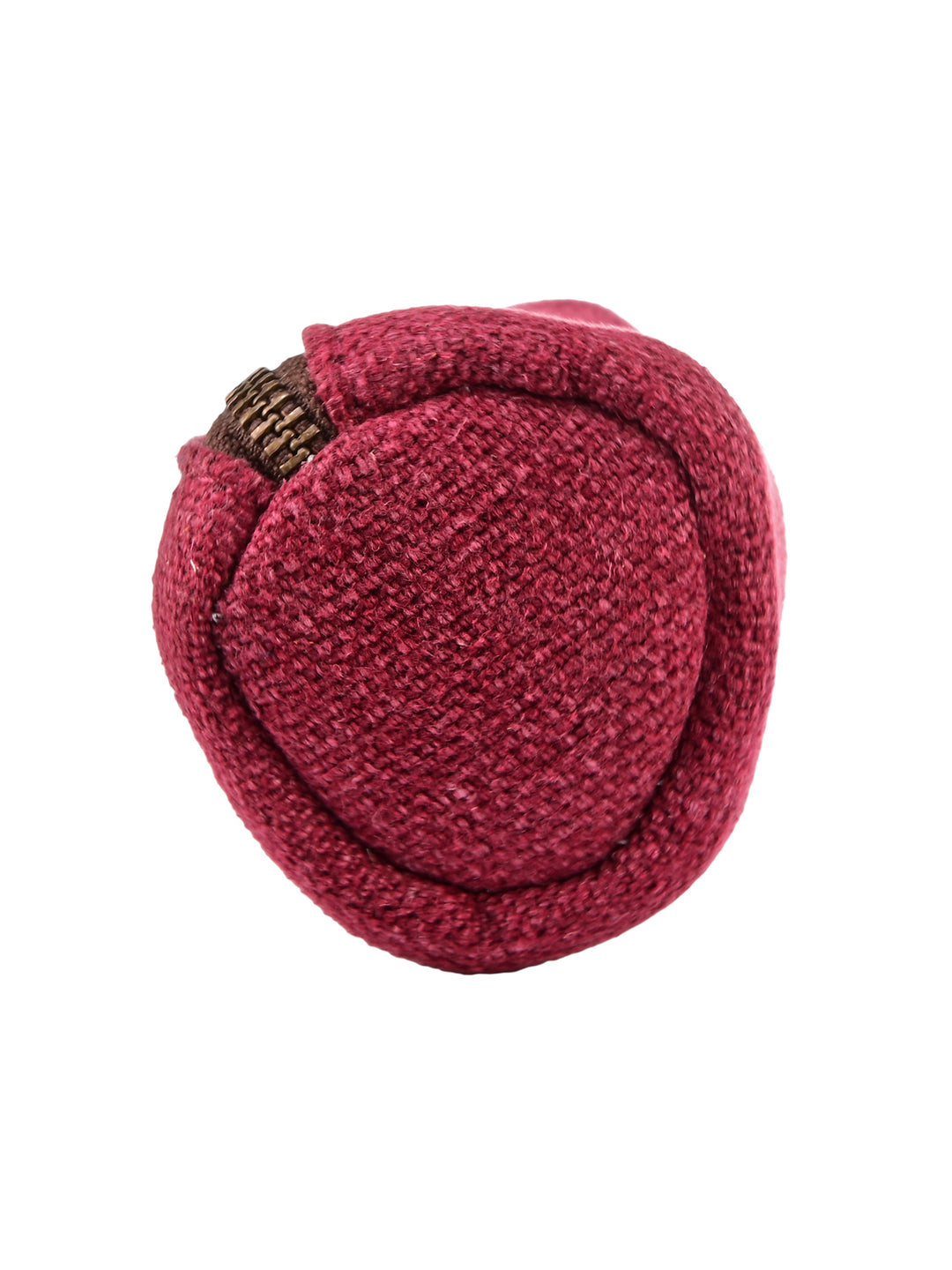 Burgundy Washed Jute Pencil Pouch