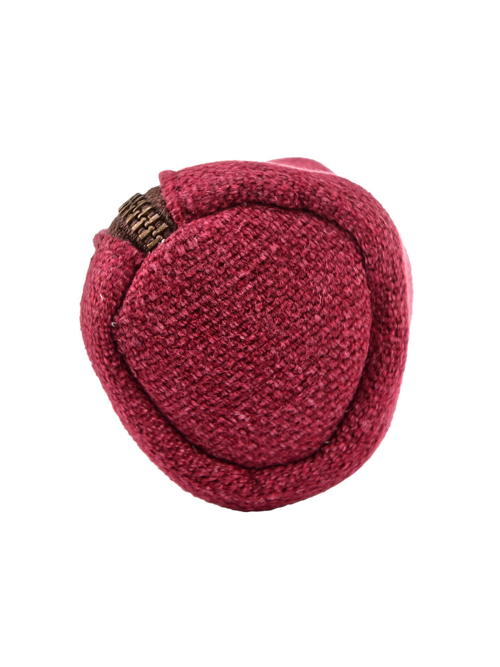 Burgundy Washed Jute Pencil Pouch