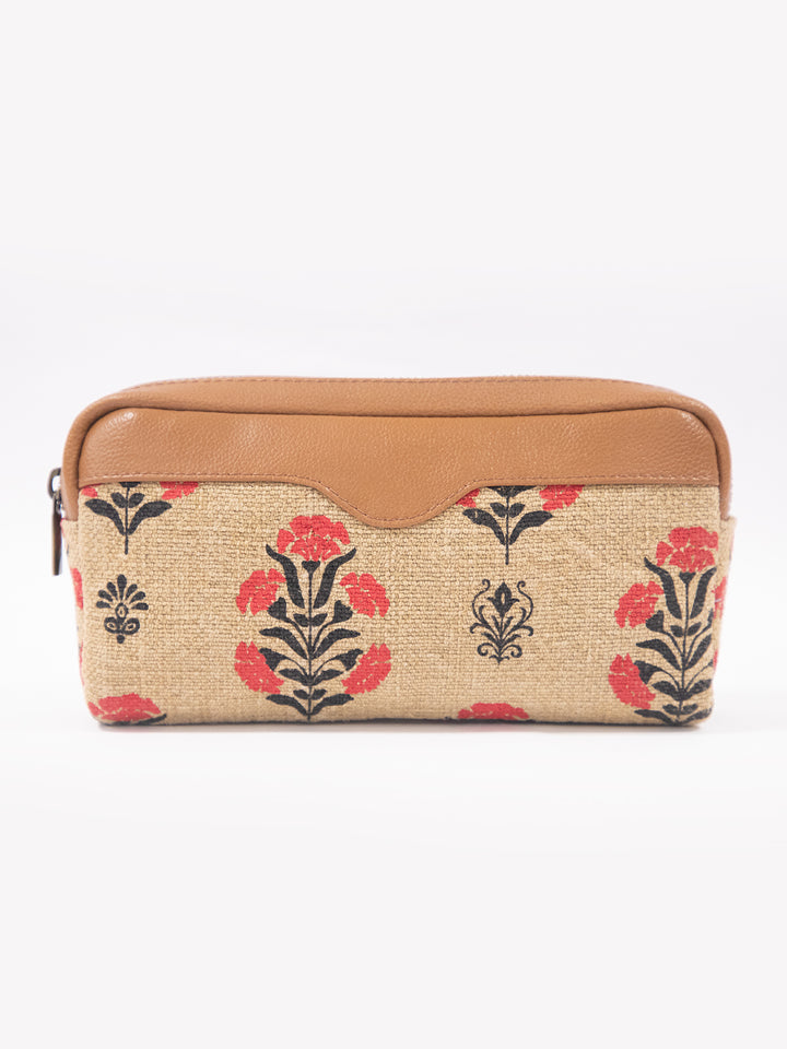 Blossom Block Print Clutch Pouch