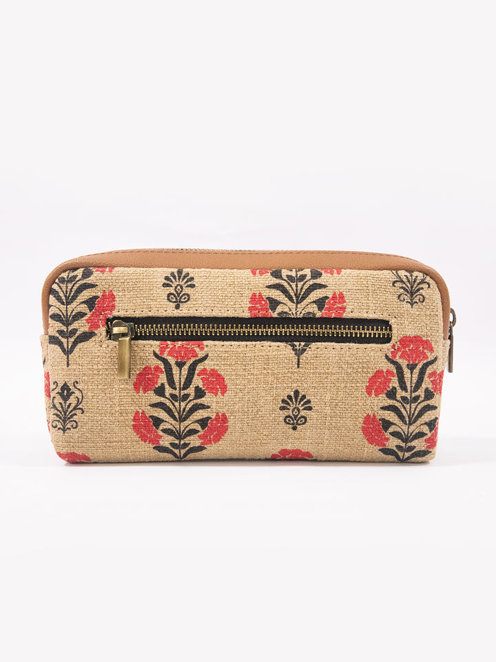 Blossom Block Print Clutch Pouch
