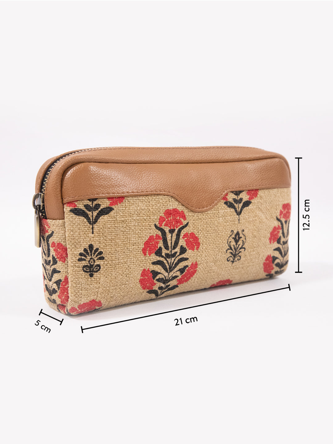 Blossom Block Print Clutch Pouch