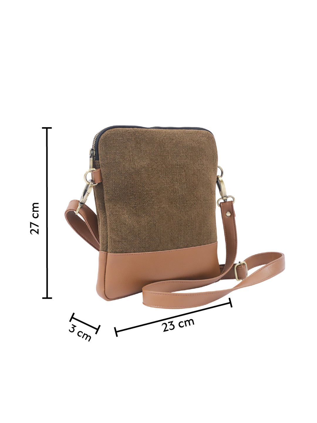 Cognac Washed Jute Sling Bag