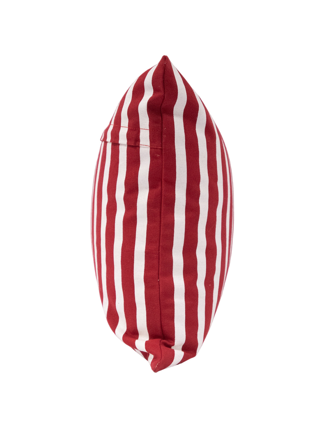 Crimson Classic Stripe Canvas Cushion Cover