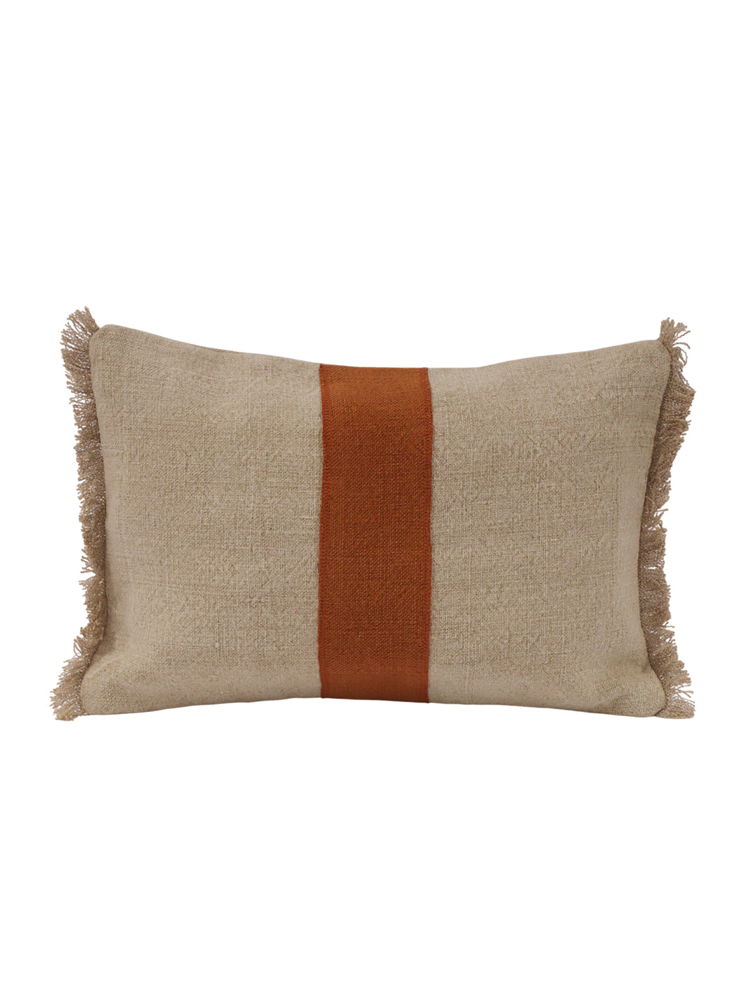 Ember Single Stripe Washed Jute Lumbar Pillow Cover