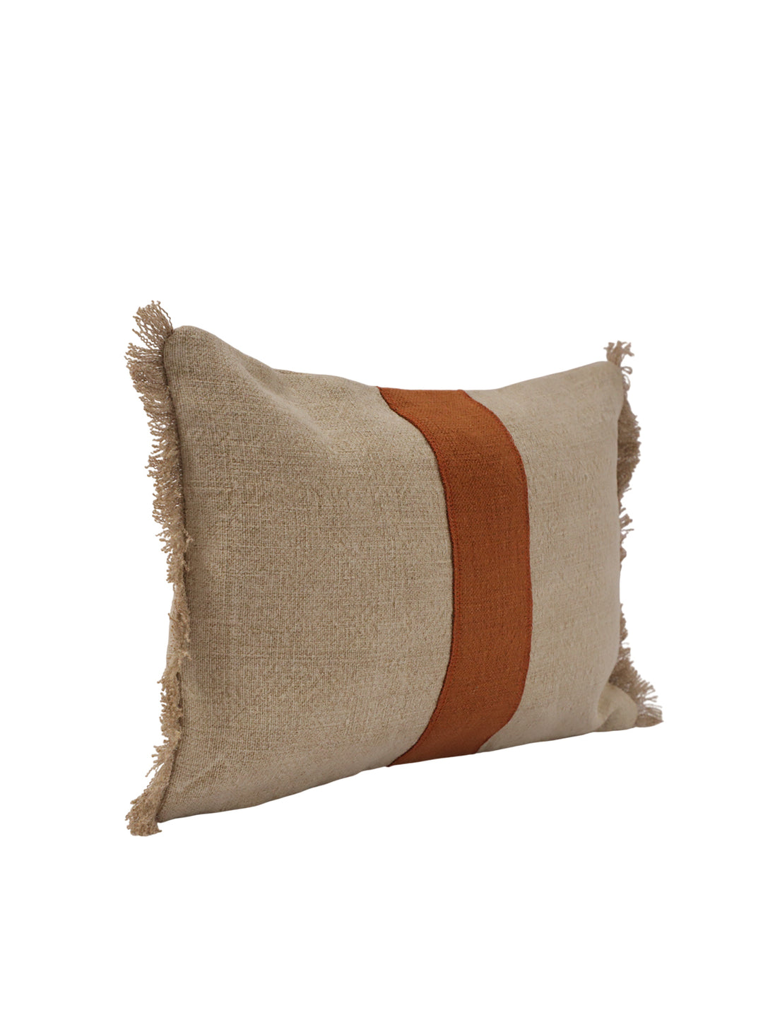 Ember Single Stripe Washed Jute Lumbar Pillow Cover