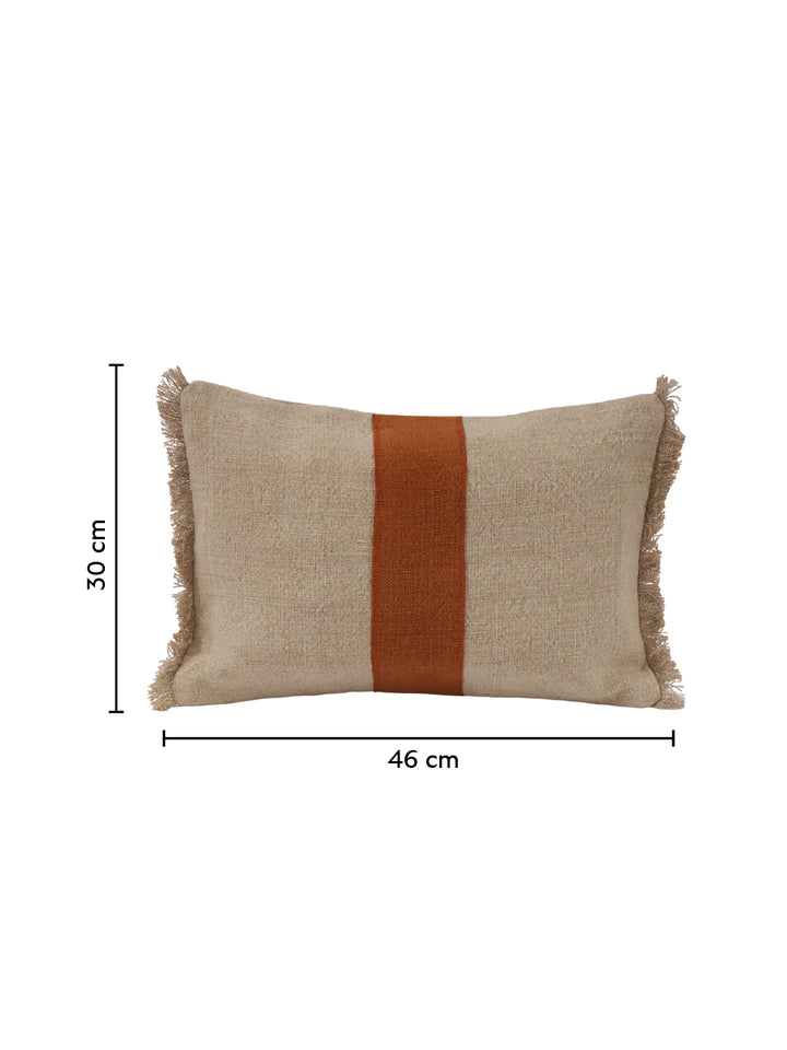 Ember Single Stripe Washed Jute Lumbar Pillow Cover