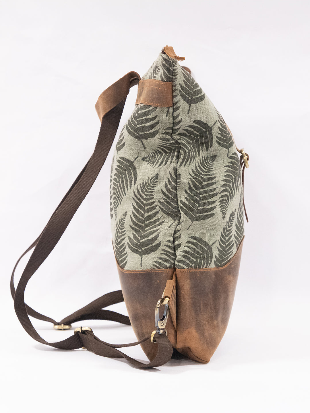 Fernwood Washed Jute & Leather Backpack