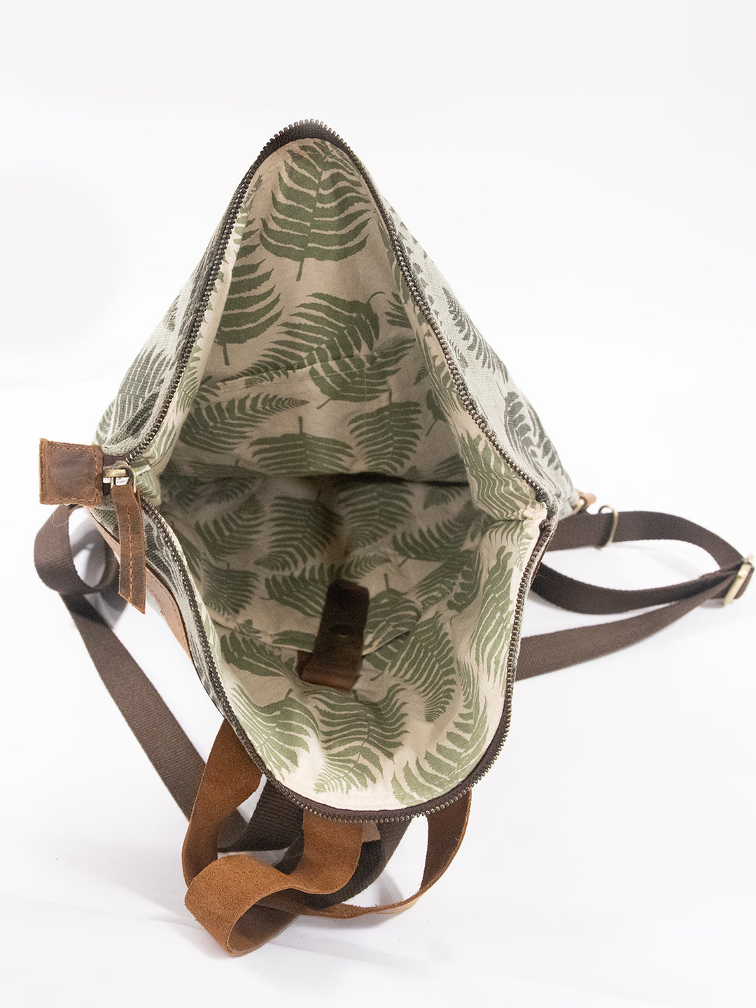 Fernwood Washed Jute & Leather Backpack