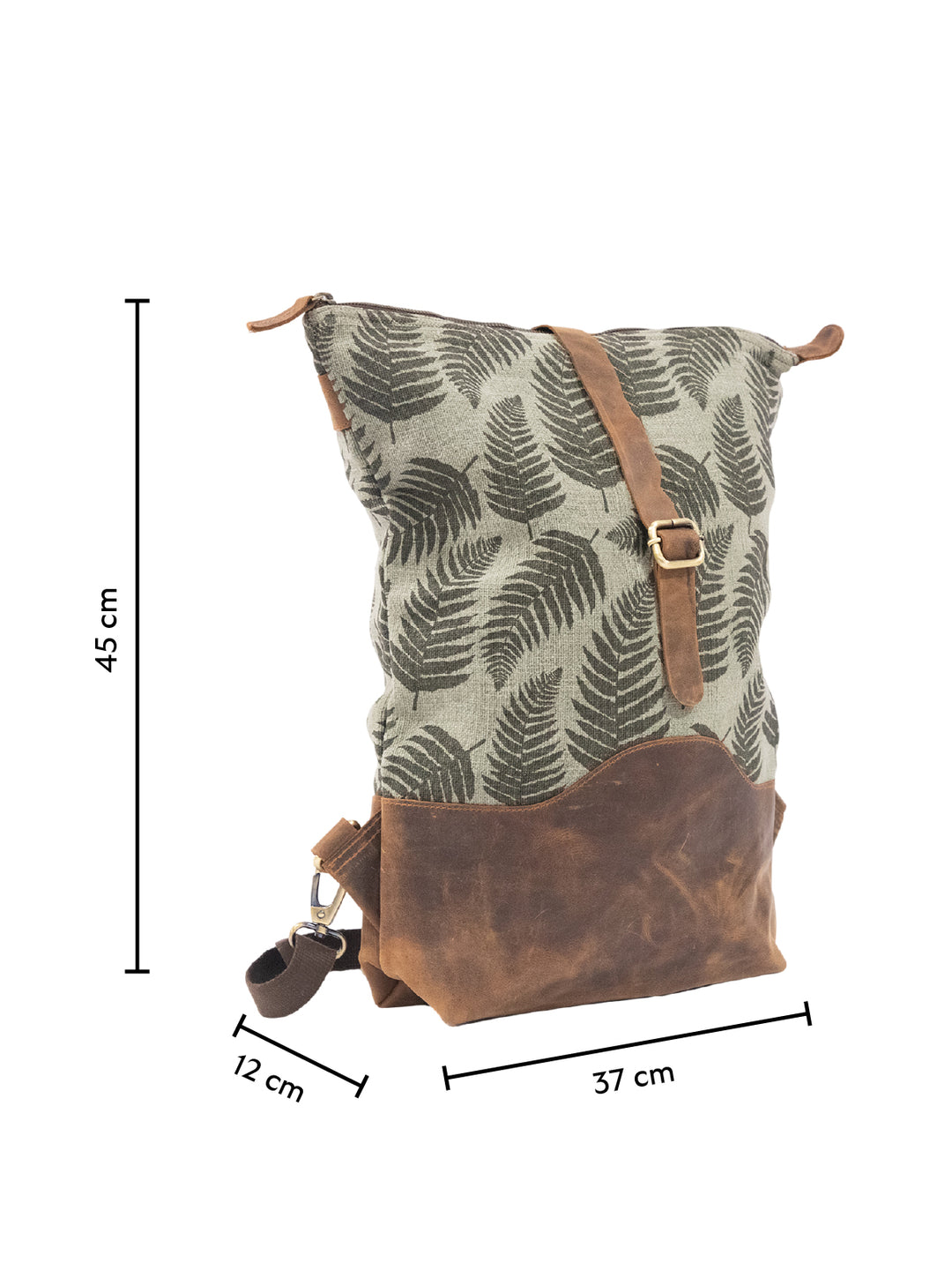 Fernwood Washed Jute & Leather Backpack