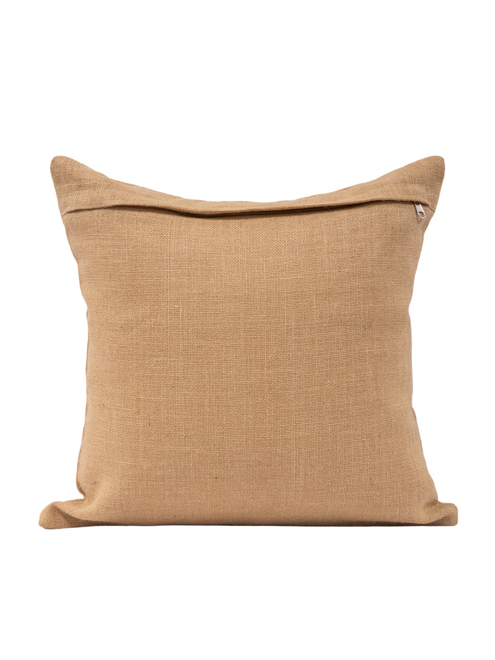 Golden Washed Jute Cushion Cover