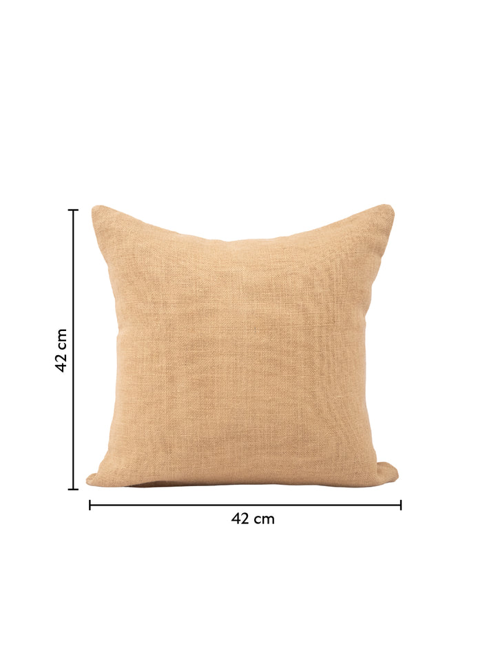 Golden Washed Jute Cushion Cover