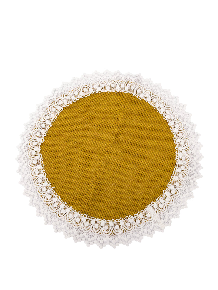 Golden Weave Lace Round Placemat