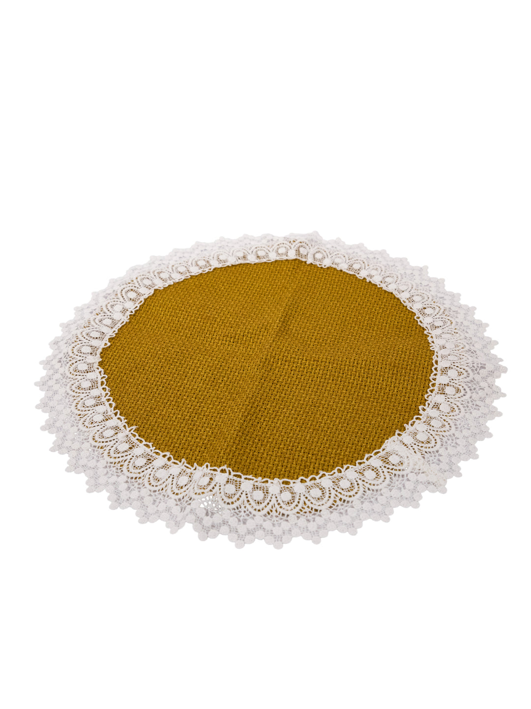 Golden Weave Lace Round Placemat