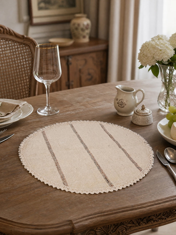 Rustic Stripe Round Placemat