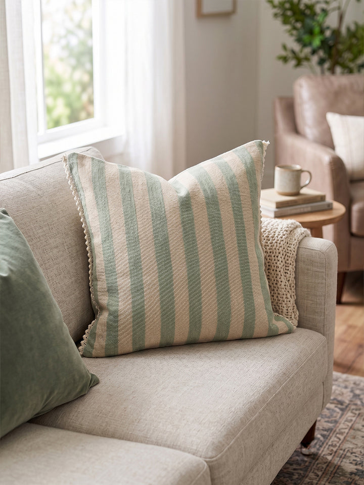 Sage Grove Washed Juco Striped Cushion Cover