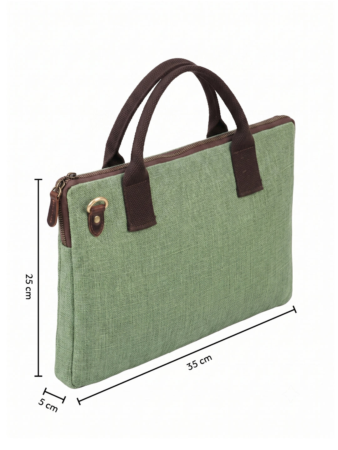 Sage Harmony Washed Jute Laptop Bag