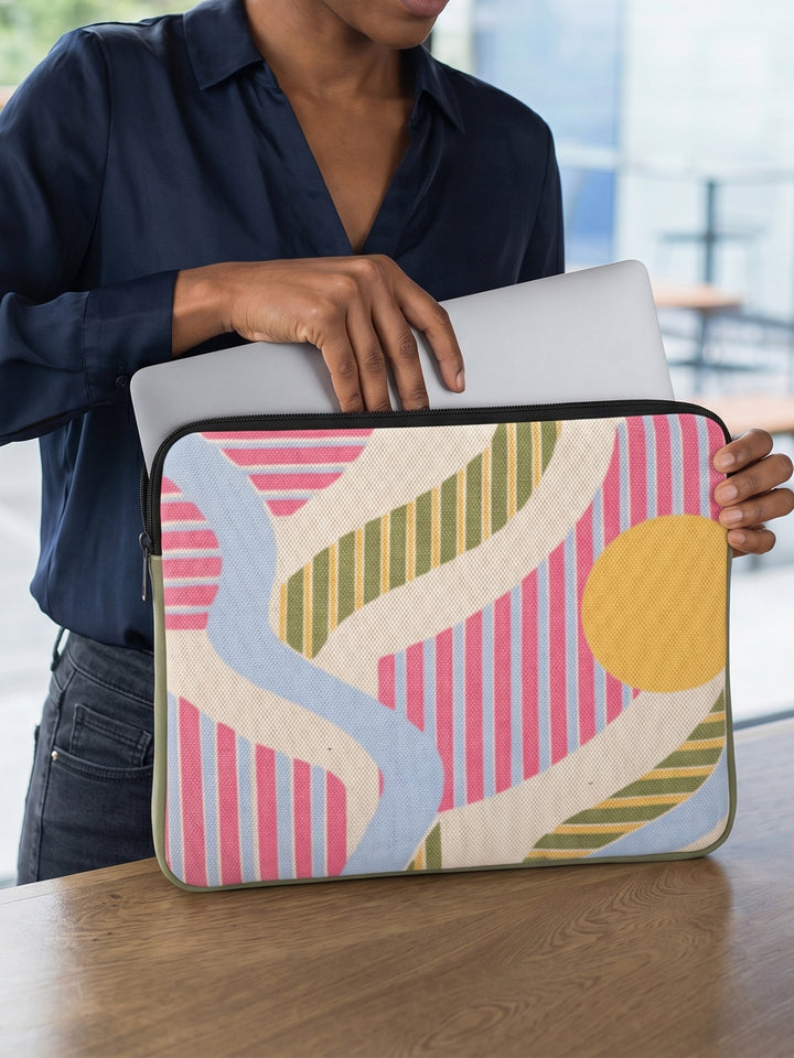 Vivid Geometric Print Laptop Sleeve