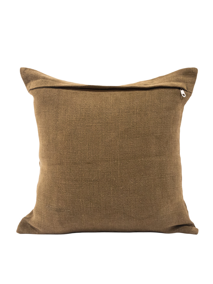 Warm Earth Washed Jute Cushion Cover